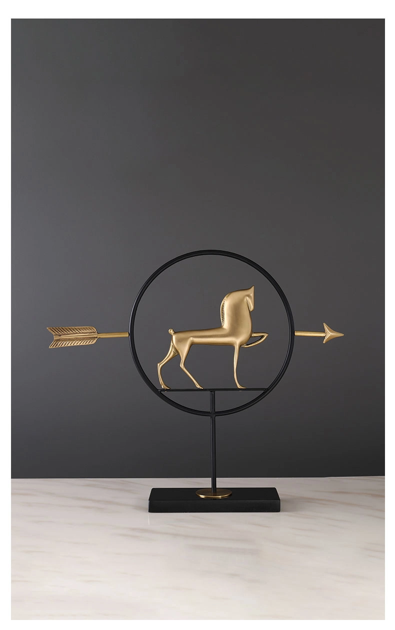 Good Quality Accessories Light Luxury All Brass Ornaments Horse Antique Indoor Animal Sculpture Modern Home Decor