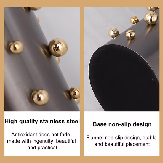 Accessoires de jupe de luxe légers plateau décoratif en acier inoxydable pour la maison Pot de fleur en or Vase à bord en métal