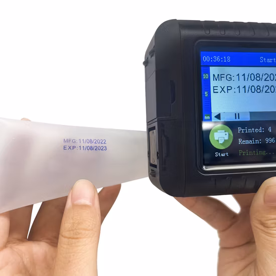 Imprimante de codage de date de lot à jet d'encre portable à séchage rapide
